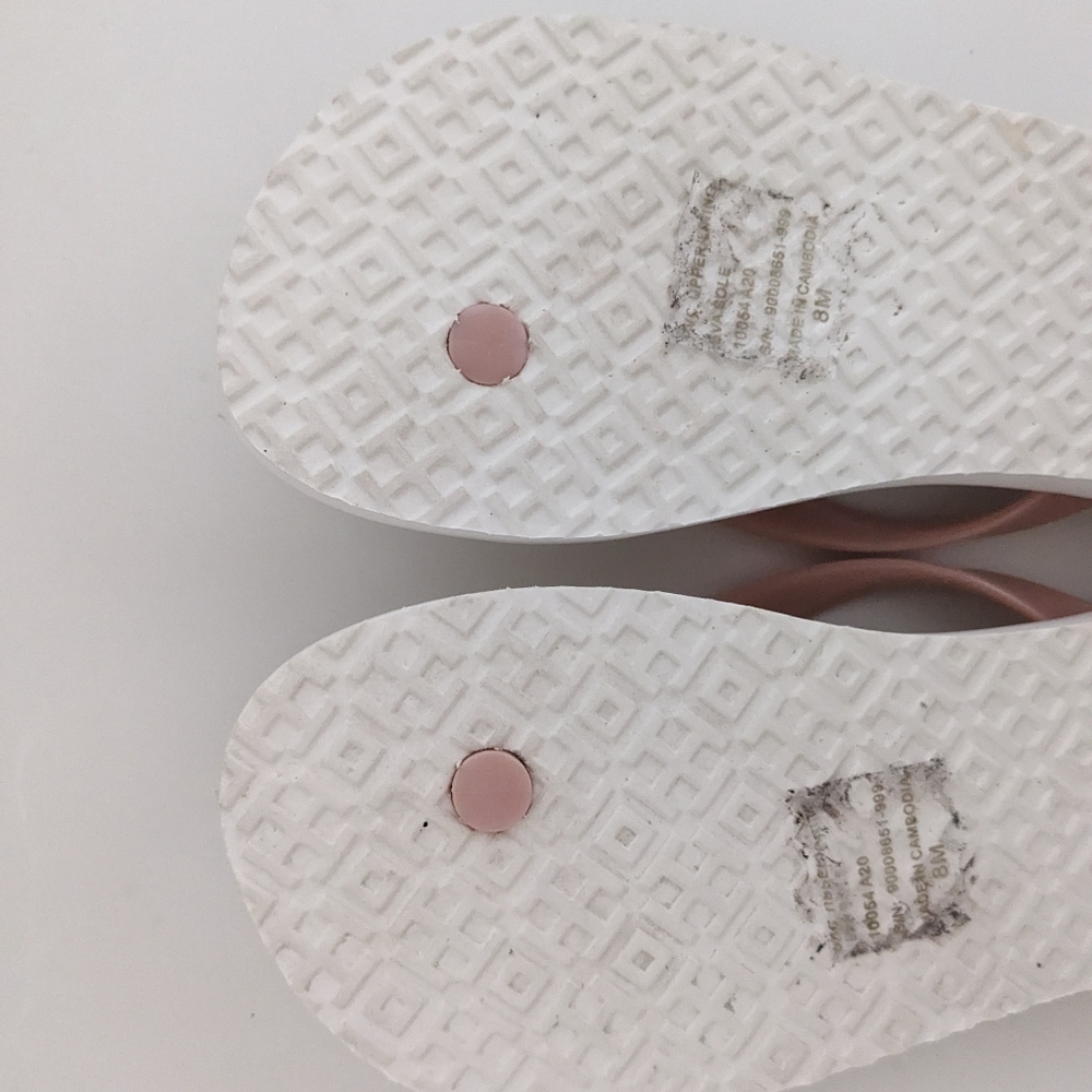 EUC! Tory Burch Flip Flop Sandal In Pink Quartz Flower Field Size 8 - Picture 14 of 15